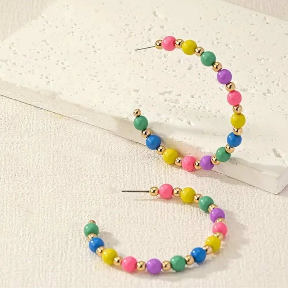 Beaded Boho Hoop Earrings Jazzy